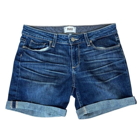 PAIGE GRANT SHORT WOMENS DENIM JEAN SHORTS SIZE 27 DARK WASH SUMMER CASUAL - Picture 1 of 7